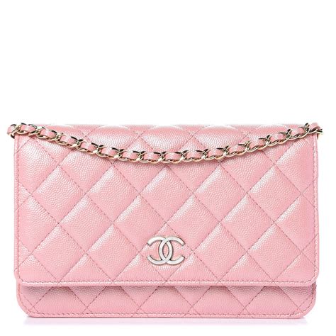 chanel wallet on a chain pink